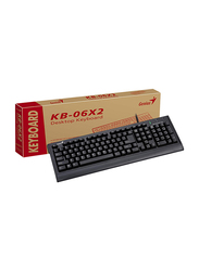 Genius KB-06X2 PS2 Wired English Keyboard, Black