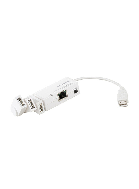 

Edimax USB 2.0 3-Port Hub with Ethernet Adapter, EDEU-4230, White