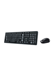 Genius Smart KM-8200 Wired English/Arabic Keyboard and Mouse, Black