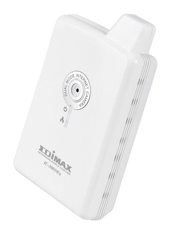 ايديماكس IC-3005Wn-UK كاميرا IP لاسلكية سرعة 150 ميغابت في الثانية 802.11n مع عدسة 0.3 ميغابكسل, (UK PSU/E.EU), ابيض