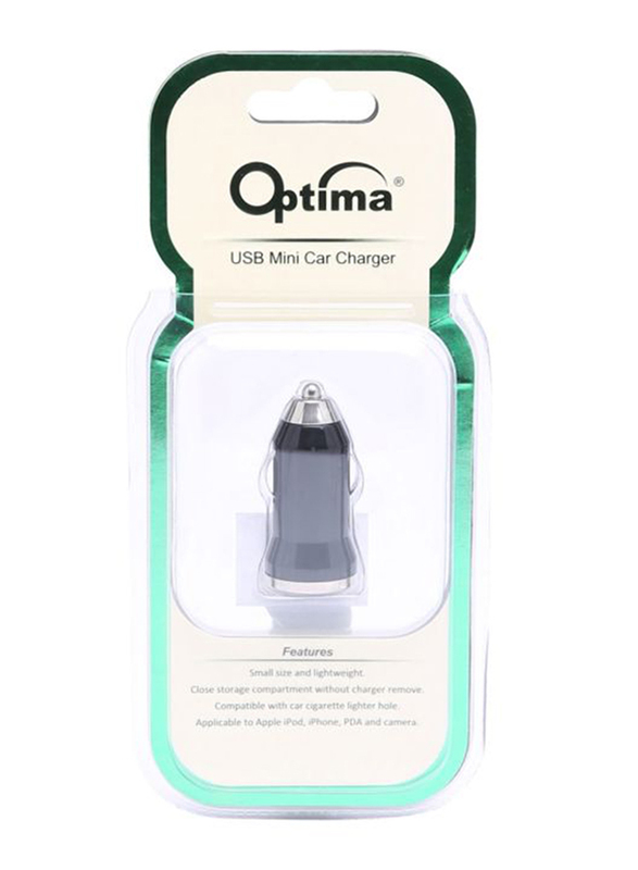 Optima Mini USB Car Charger for Apple iPhone, Black