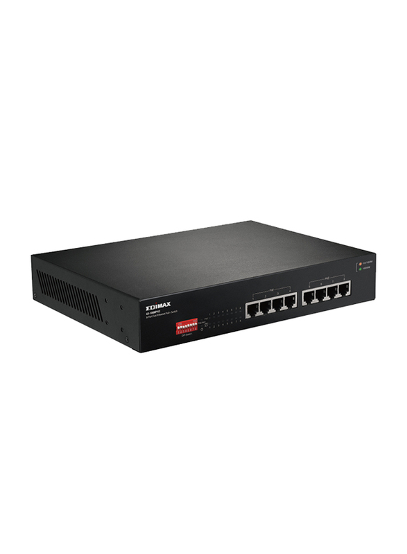 Edimax GS-1008P V2 Long Range 8-Port Gigabit PoE+ Switch with DIP Switch, Black