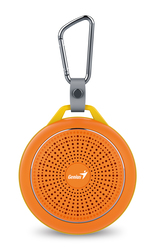 Genius Bluetooth Speaker Sp-906Bt, 5 Hours Play Time, 500Mah Battery With Carabiner for Mobile Phones, Bold Orange