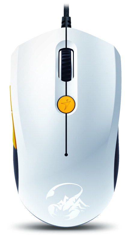 

Genius M6-600 Scorpion Laser Mouse, White and Orange