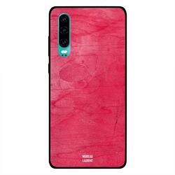 Moreau Laurent Huawei P30 Mobile Phone Back Cover, Red Pink Wooden Pattern