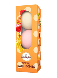 Delia Dairy Fun Peach, Apple, Milk & Honey Fizzing Bath Bombs Set, 3 Pieces