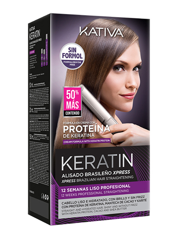 Kativa Keratin Brazilian Alisado Straightening Kit for All Hair Types, 1 Piece