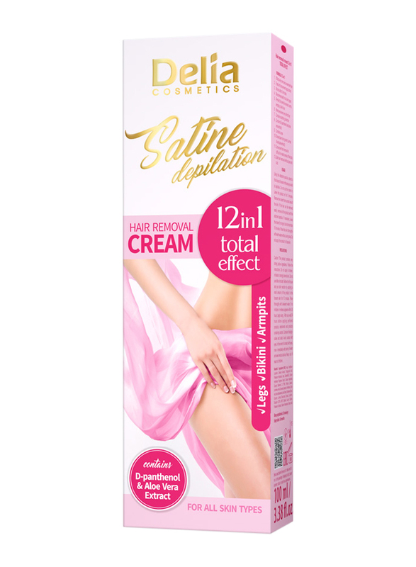Delia Satine Depilation 12-in-1 Total Effect Hair Removal Cream, 100ml