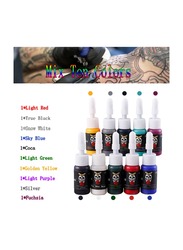 10-Bottles 5ML Tattoo Beginners Practice Skin Special Color Ink, Tattoo Practice Color Pigment Ink,Mix Ten Colors