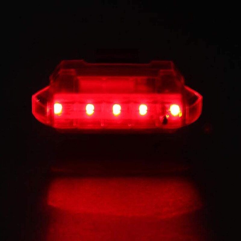 USB Rechargeable 5 LED Bicycle Cycling Rear Lamp Tail Lights, with 4 Modes, Red
