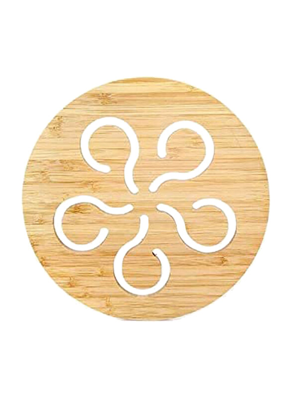 

Unbranded Wood Round Beverage Pot Coasters, Brown