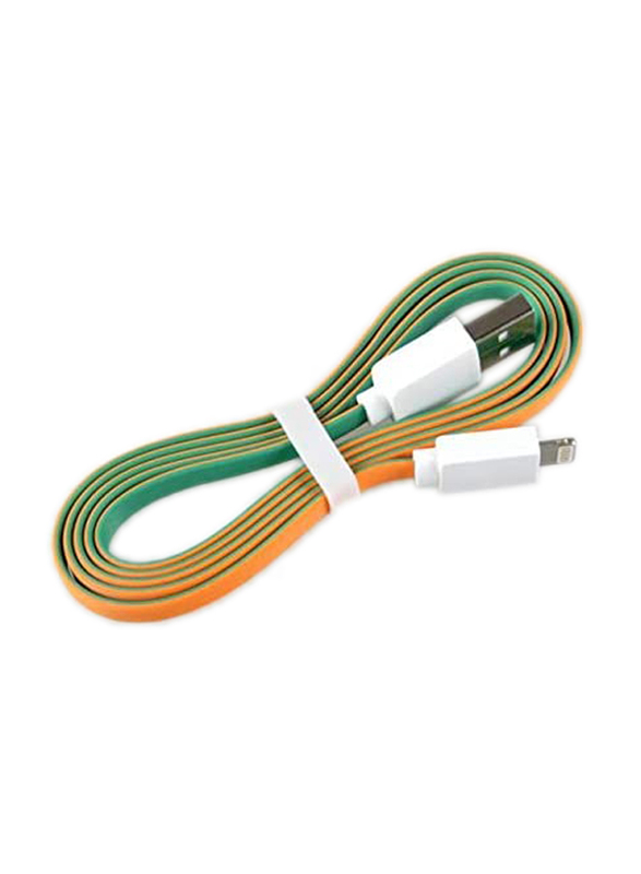 Lightning 8 Pin Charging/Data Sync Cable, USB Type A Male to Lightning for Apple Devices, Green/Orange
