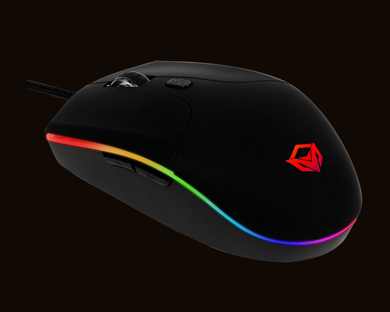 Meetion GM21 RGB Polychrome Optical Gaming Mouse, Black