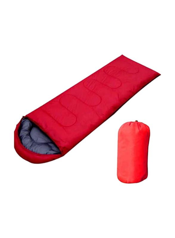 Adult Warm Soft Waterproof Camping Hiking Large Single Sleeping Bag, Red, Single