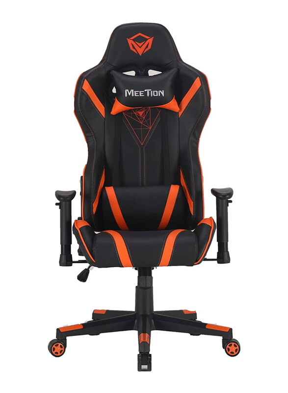

Meetion CHR15 Imitation Leather Adjustable Handrail and Scalable Foot Rest Gaming Chair, Black/Orange