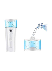 Handy Nano USB Cool Facial Mist Sprayer Steamer Humidifier with Charging Function Gift, White