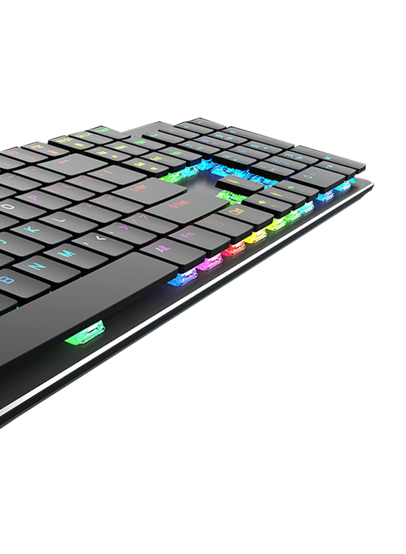 Meetion MK80 Wired Ultra-thin Mechanical Gaming English Keyboard with RGB Backlit, Chocolate Keycaps, Black