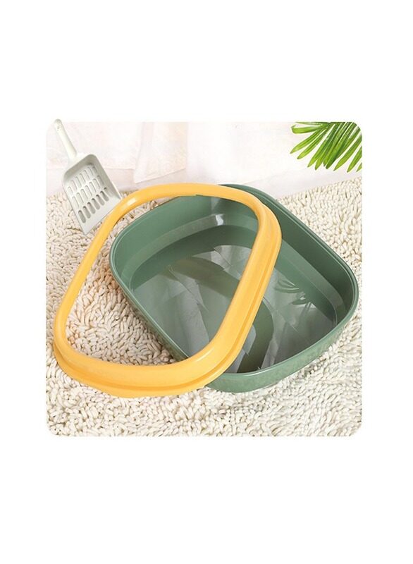 

Generic Open Top Cat Litter Box Semi-Closed Green/Yellow(30 CM)