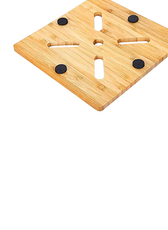 

Unbranded Wood Square Beverage Pot Coasters, Brown