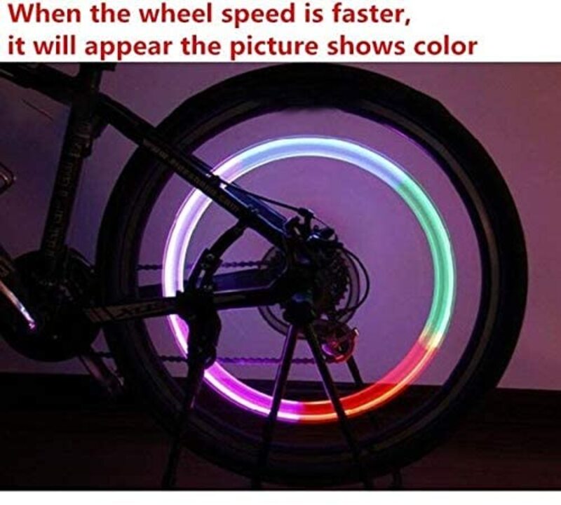 Bike Car Motorcycle Wheel Tyre Valve Cap Flash LED Light Lamp Accessories, 4-Pieces, Multicolor