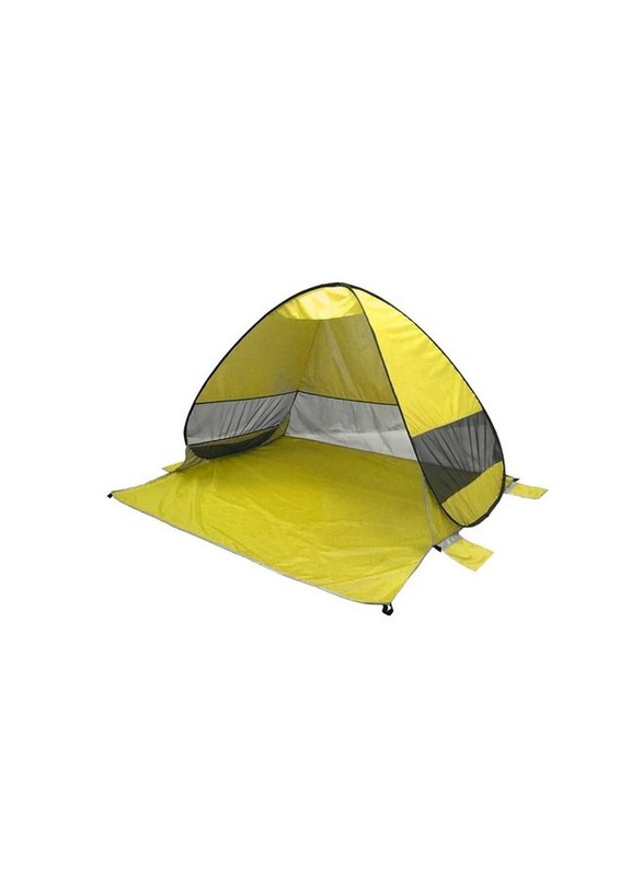 Golden Rose 1-4 Person Sun Shelter Anti UV Ventilation Beach Shade Tent with Carry Bag, Yellow
