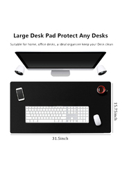 BonShine Dual-Side Use Non-Slip PU Leather Waterproof Desk Protector Pad, 80 x 40cm, Black/Red