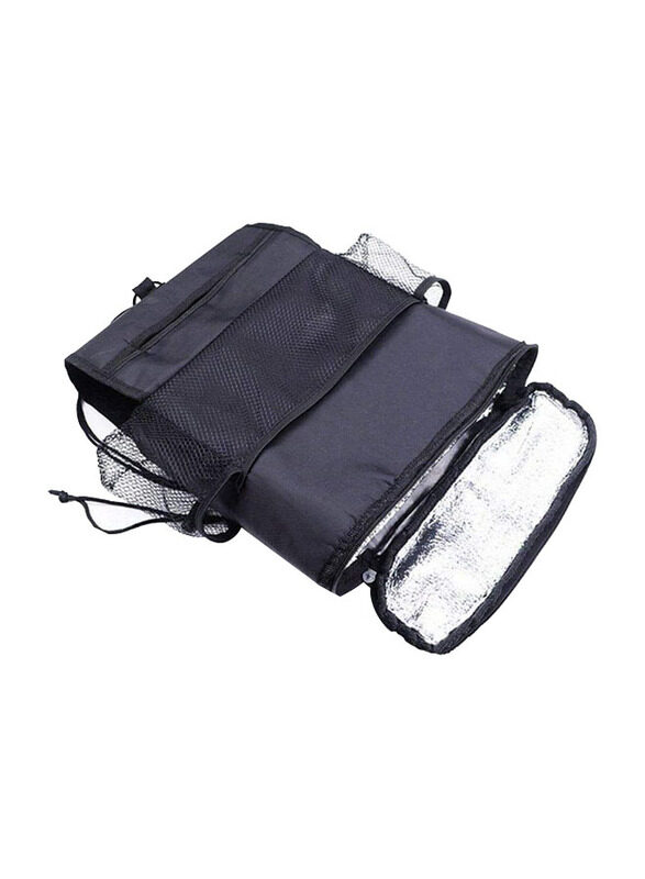 

Generic Car Back Seat Beverage and Food Storage Organizer Bag with Drinks Cooler Container, Black