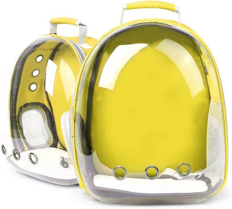 

Generic Breathable Portable Pet Carrier Bag Outdoor Travel Puppy Cat Bag Transparent Space Pet Backpack Yellow Yellow/Clear