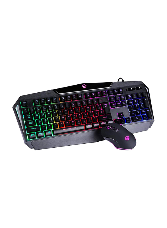 Meetion C510 USB Backlit Gaming English Keyboard and Mouse Combo Set, Black