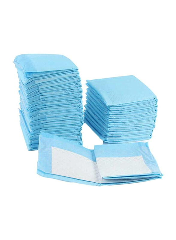 50-Piece Pet Diaper Training Pad, White/Blue