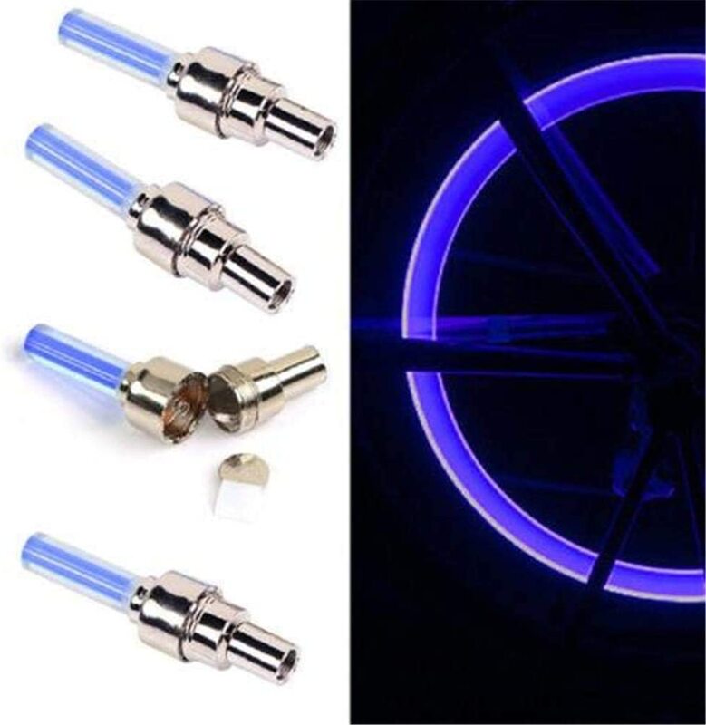 Bicycle Bike Tyre Wheel Flash Valve Cap LED Light, Blue