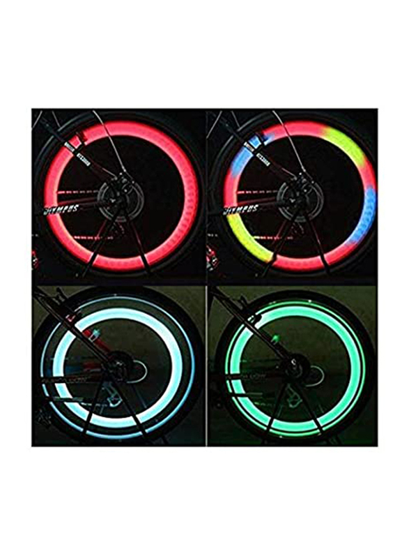 Mountain Bicycle Bike Silicone Riding Equipment Willow Wire Hot Wheels Spoke LED Lamp Light, Multicolor