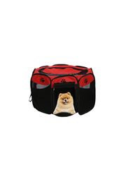 Golden Rose Portable Playpen Pet Tent, Red/Black