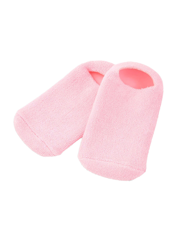 Moisturize Cracked Skin Gel Socks, Pink, 1 Pair