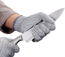 Safety Cut Proof Stab Stainless Steel Metal Mesh Resistant Butcher Gloves, JG0012, 2 Piece, Grey
