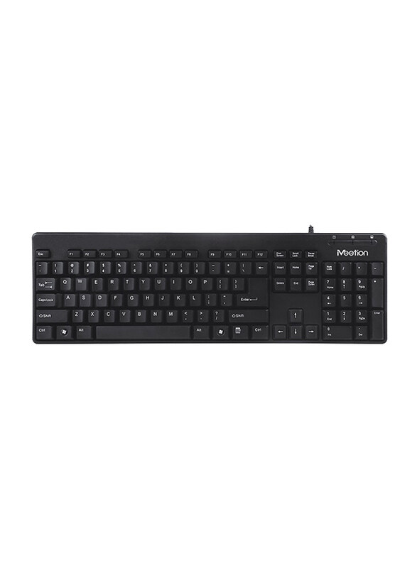 

Meetion AK100 Wired Standard Corded English Keyboard, Black