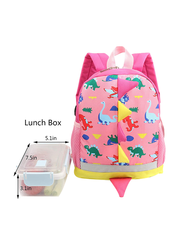 Lakeausy Leash Dinosaur Zoo Preschool Strap Backpack for Girls, Pink