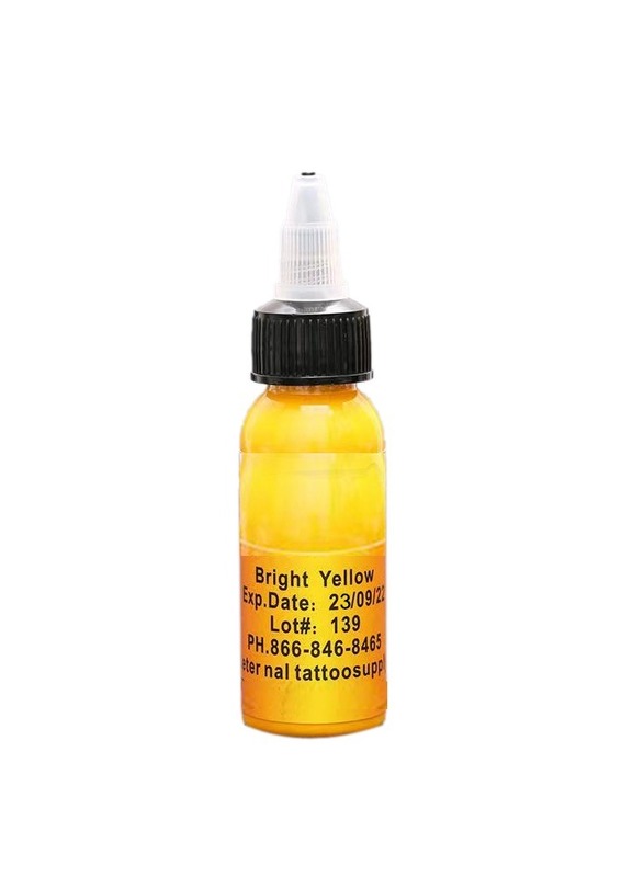 1-Bottles 30ml Professional Beauty Body Art Tattoo Makeup Ink Pigment Color Bright Yellow