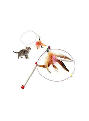 Golden Rose Interactive Feather Teaser Cat Toy Animals Wand, Multicolour