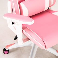 Meetion CHR16 Imitation Leather Adjustable Handrail Gaming Chair, Pink