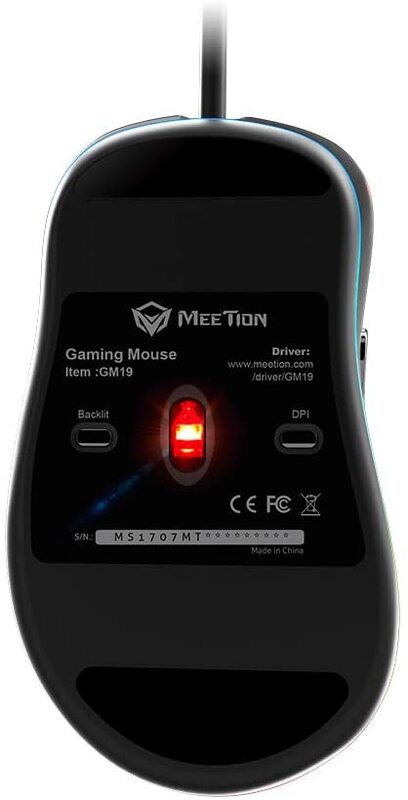 Meetion GM19 RGB Light Optical Gaming Mouse, Black