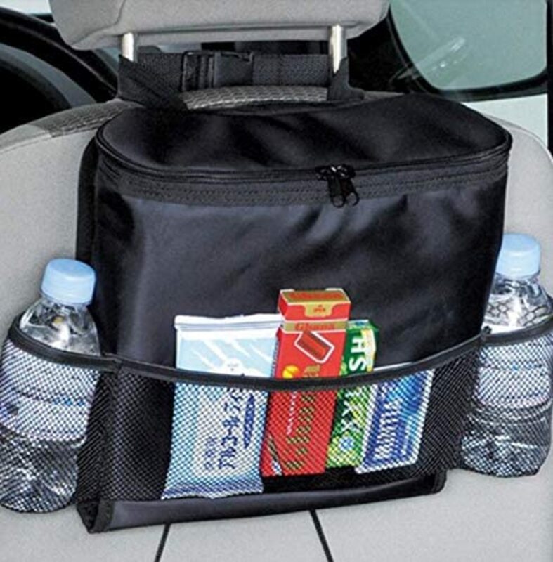 Car Back Seat Beverage and Food Storage Organizer Bag, Black