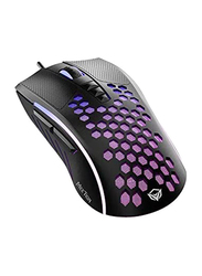 Meetion GM015 Lightweight Honeycomb Optical Gaming Mouse, Black