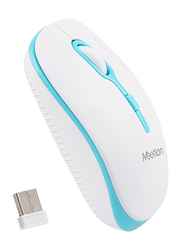 Meetion R547 USB Wireless Optical Mouse, White/Blue