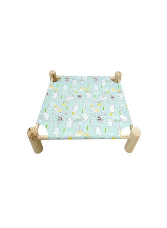 Golden Rose Elevated Cat Bed, White/Blue