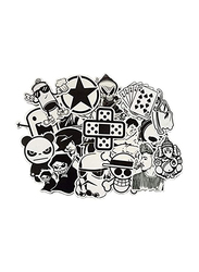 Random Cool Stickers Set for Kids, 60 Pieces, Black/White