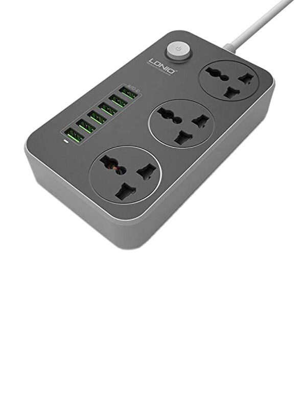 

Ldnio 6 USB 3.4A 250V Strip Daya Max 2500 W, Grey