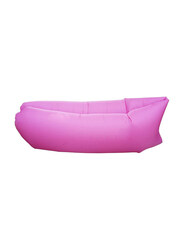 Inflatable Foldable Air Lounger Outdoor Beach Chair Couch Sofa Sleeping Bag for Pool & Camping, Pink, Single