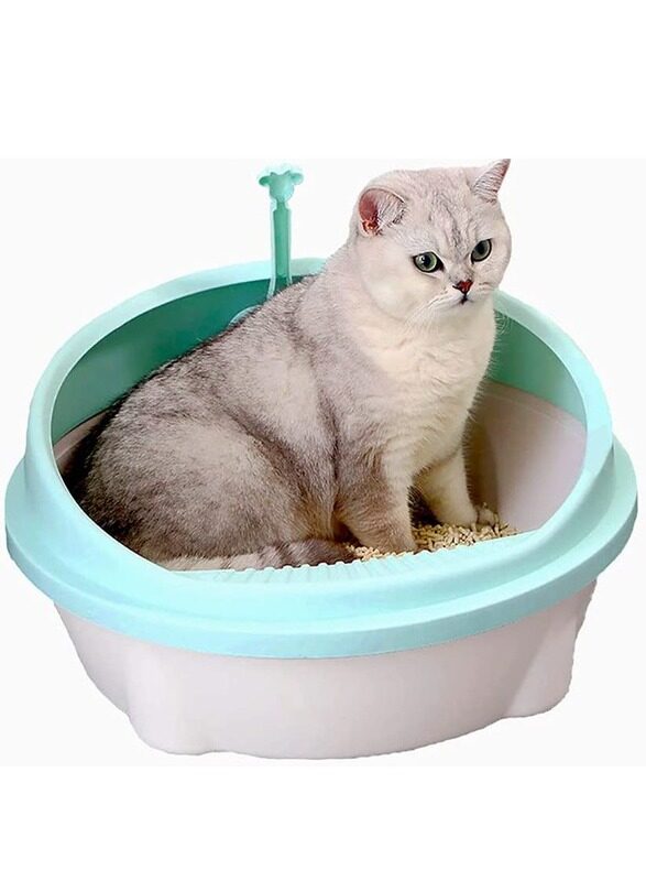 

Generic AL THEQA Semi-closed Round Style Inclined Cat Toilet Litter Box