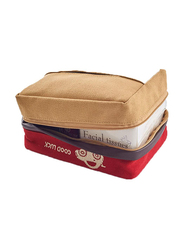 Sun Visor Plush Napkin Tissue Box Storage Case Holder, Yellow/Red